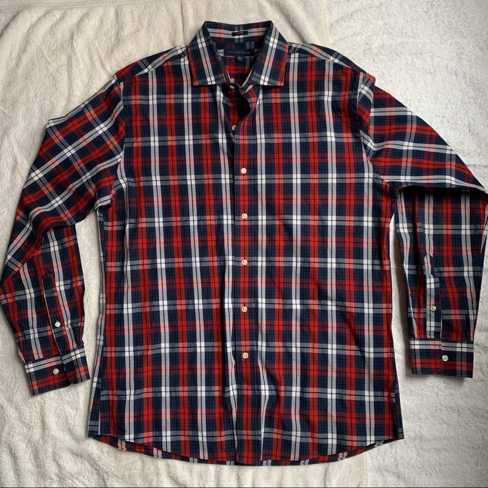 Red Plaid Tommy Hilfiger Men’s L Button’d Shirt